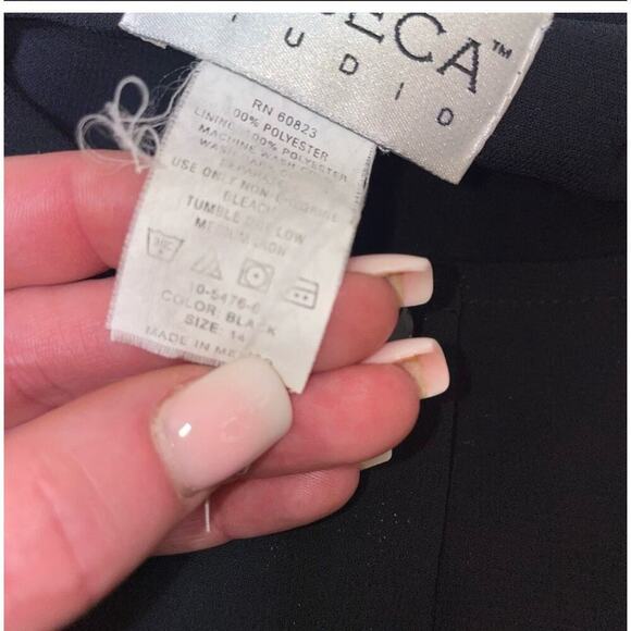 Tribeca Black trumpet ruffle cuff sleeve blouse button up SZ 14 Lightweight - Picture 8 of 8